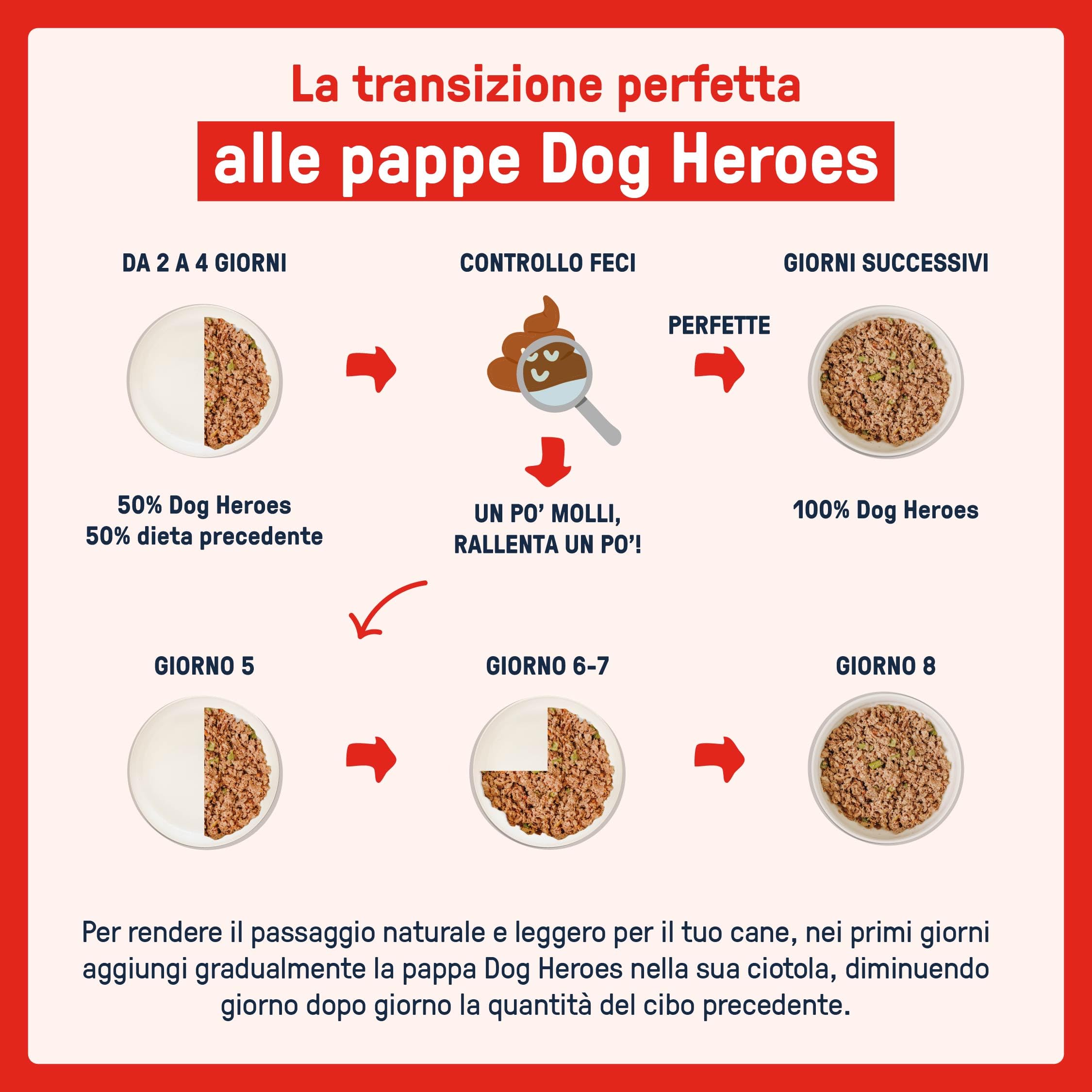 Dog Heroes Cibo Umido Congelato per Cani Maiale + Manzo + Pollo + Tacchino (55%) | Monoproteico | Senza cereali | 100% naturale | Preparato in Italia | Multipack 36x650g