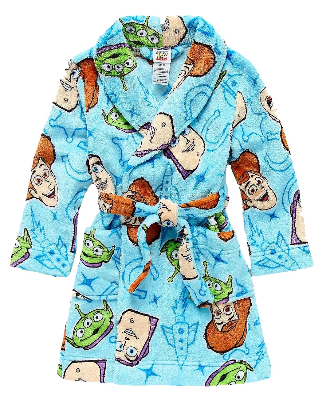 Disney Toy Story Toddler Boys' Bath Robe, Woody & Buzz, Size 3T