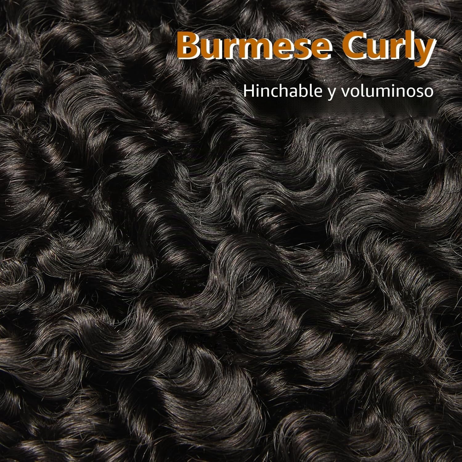 Burmese Curly Bundles Human Hair Extensions Paquetes De Cabello Humano Rizado Birmano Con Punta Rizada Elástica Sujetar Bien El Rizado Negro Natural 100g/PC 1 Bündel 20 Inch