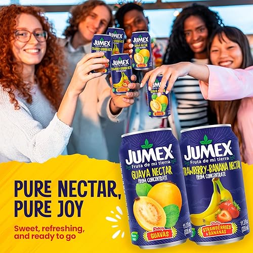 Miniatura 3 de Jumex Néctar de guayaba y néctar de fresa y plátano ata reciclable sin BPA  Dos variedades en un práctico paquete  11.3 onzas líquidas (paquete de