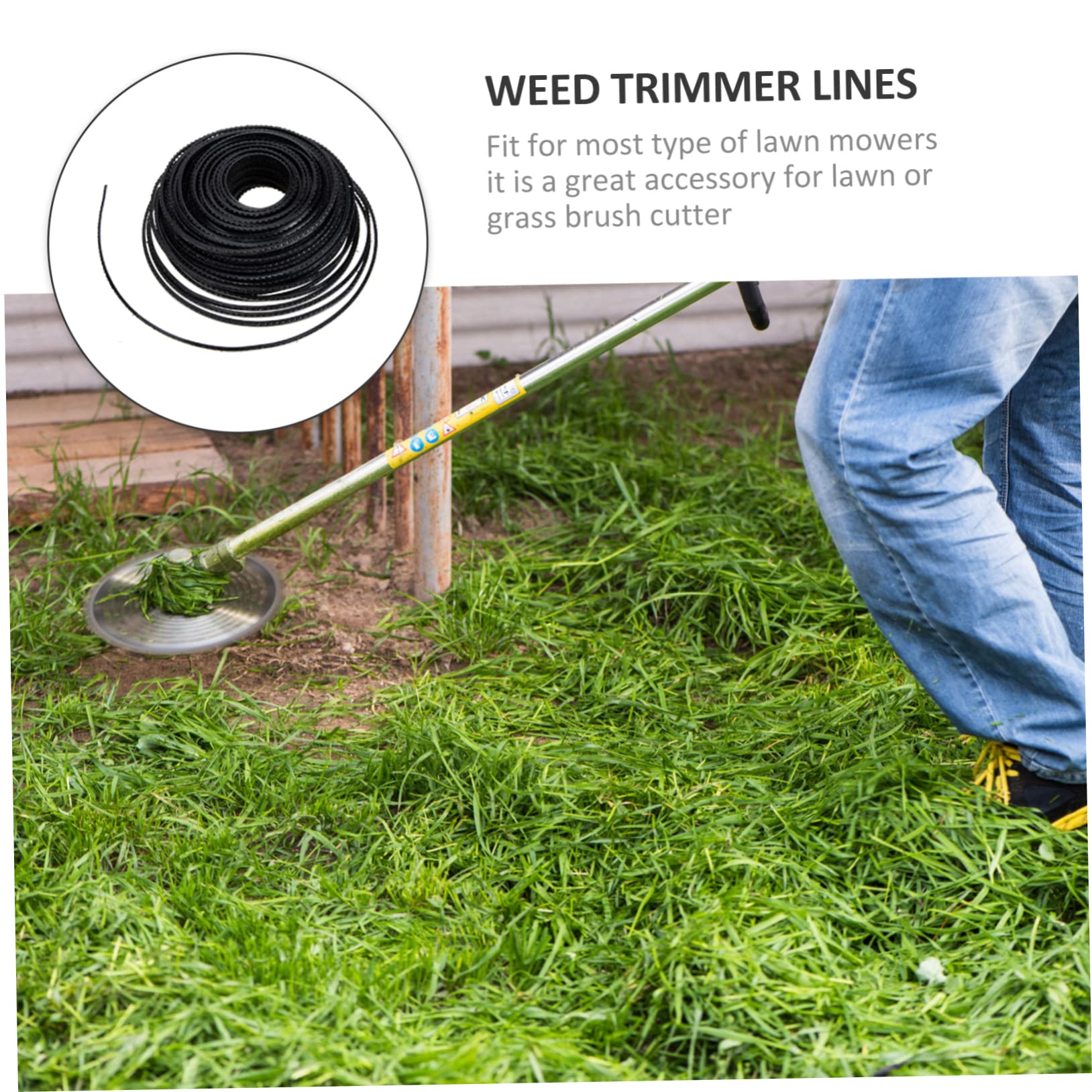 UPKOCH Hilo de Corte para Recortadora de Césped, Accesorio de Acero Negro, Fácil de Instalar y Duradero para Jardín y Patio