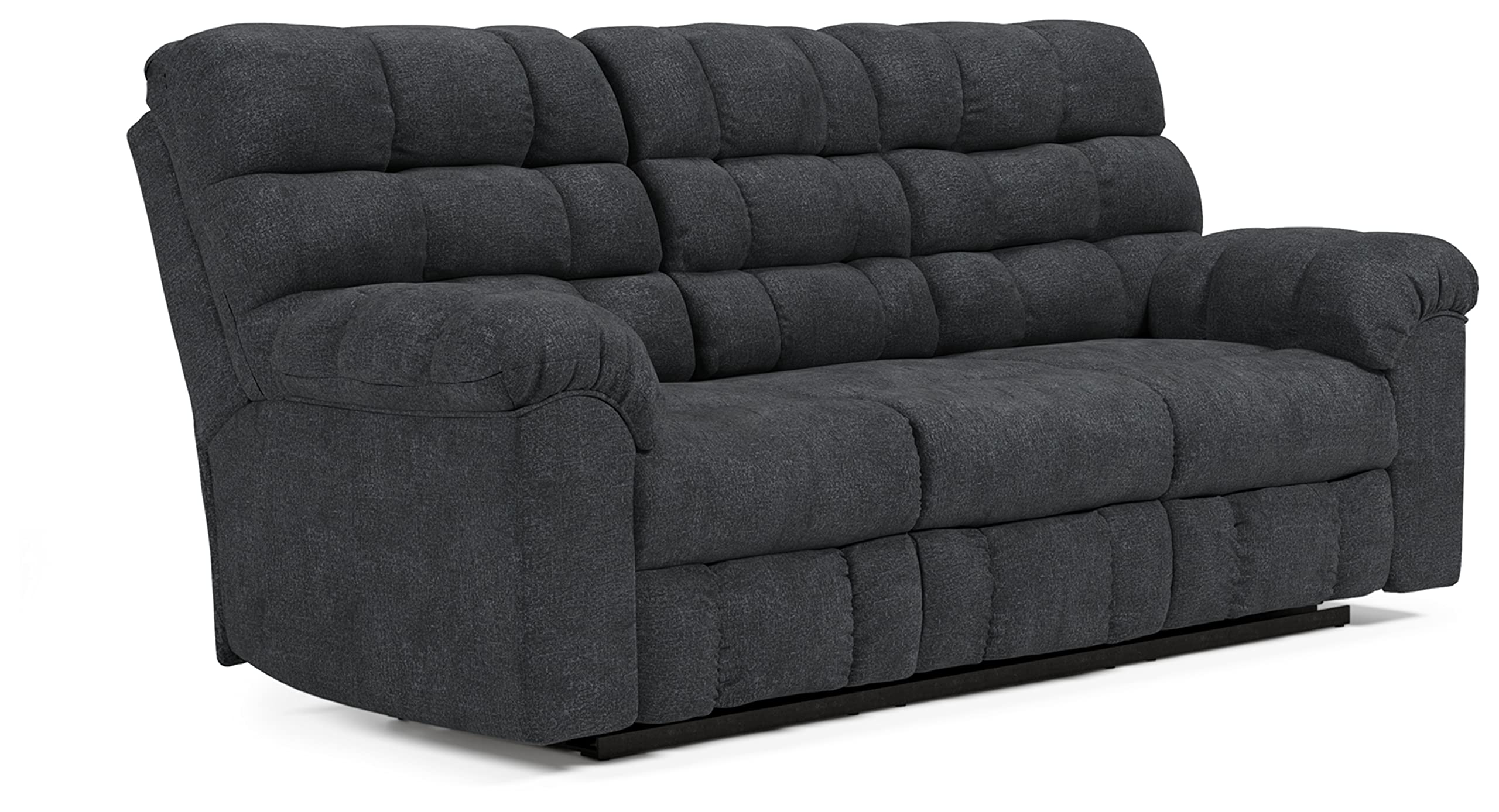 Signature Design by Ashley Wilhurst Reclining Sofa with Drop Down Table, Dark Gray