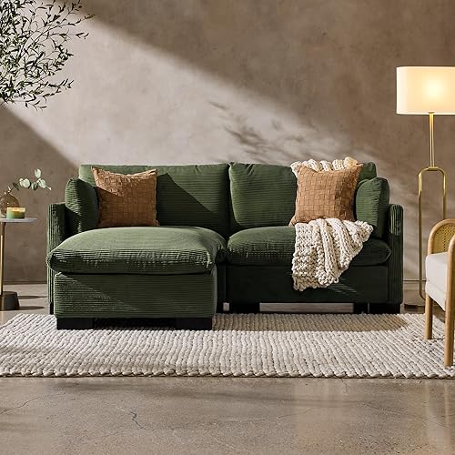Miniatura 11 de Best Choice Products Sofá Seccional Tapizado para Hogar, Apartamento, Dormitorio, Habitación Adicional, Espacios Compactos con Chaise Lounge, 3 Lino