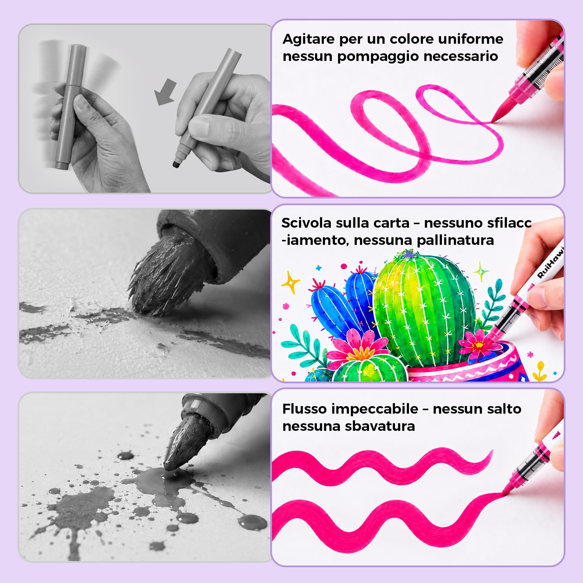 90 Colori Pennarelli Acrilici Set, Paesaggio & Natura con Punta Pennello & Inchiostro Auto, Base Acqua & Alta Copertura per Vetro, Legno, Tela, Tessuto – per Artisti e Fai da Te