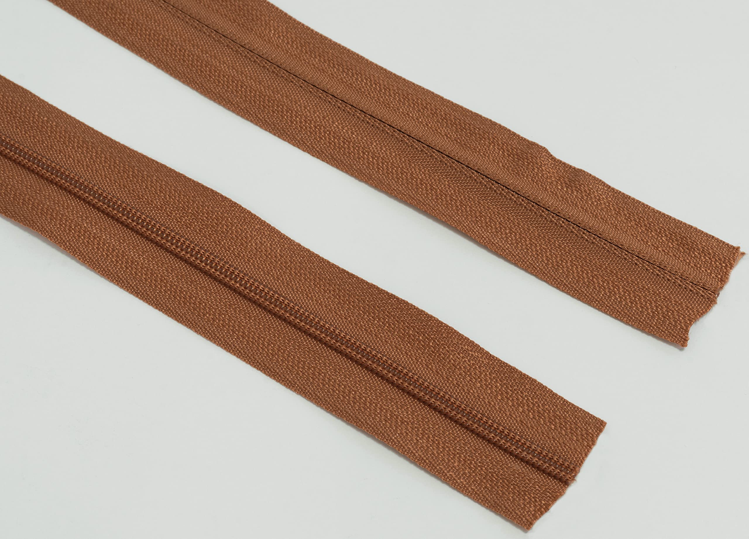 Cremalleras Sin Fin De Plástico En Espiral Fina (marrón Ocre – 300