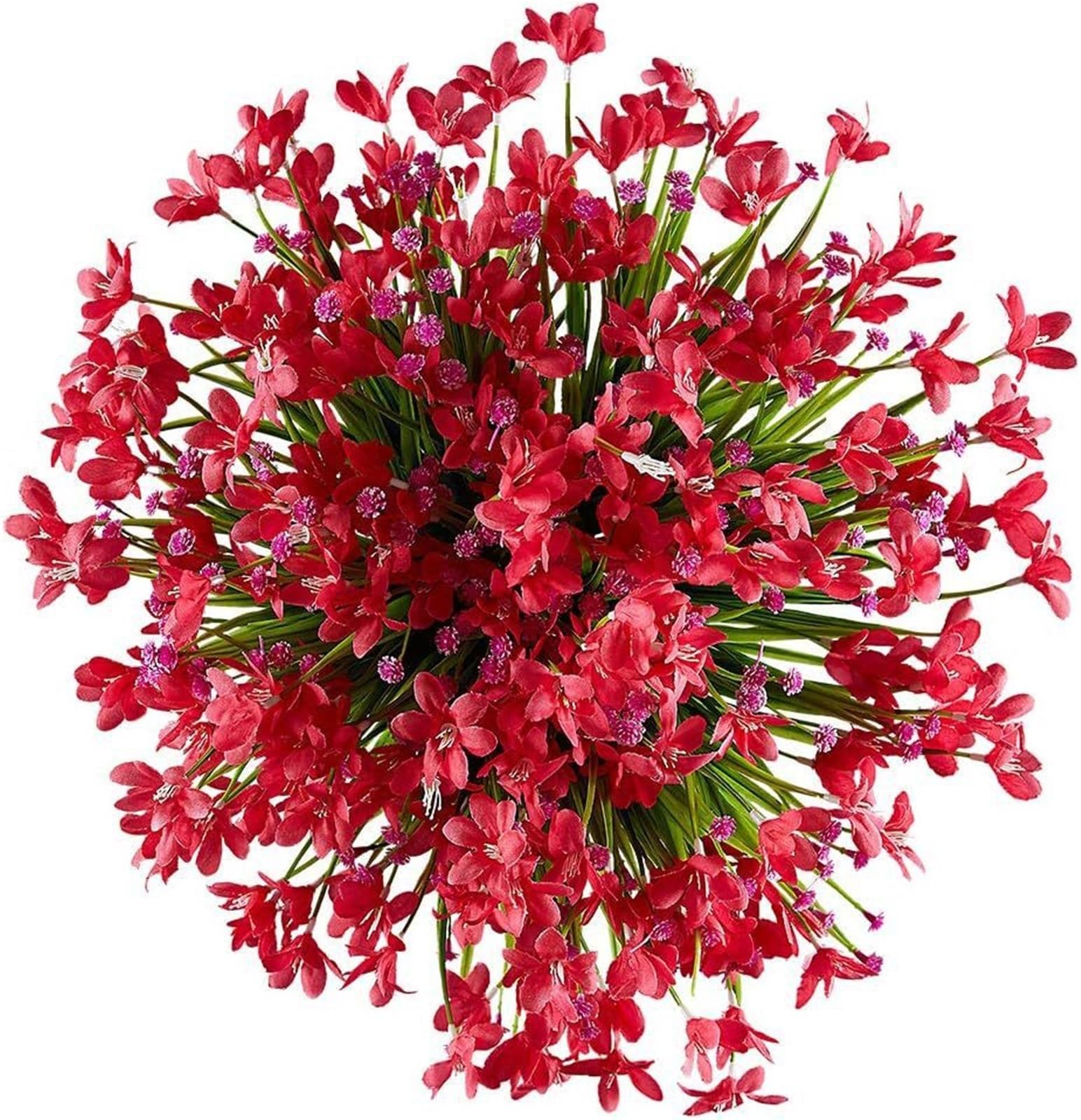 Dcrxz Artificial Flowers 10pcs Artificial Daffodils, Wedding Saddle Bouquet Indoor Outdoor Home Garden Kitchen Desk Vase(Red)