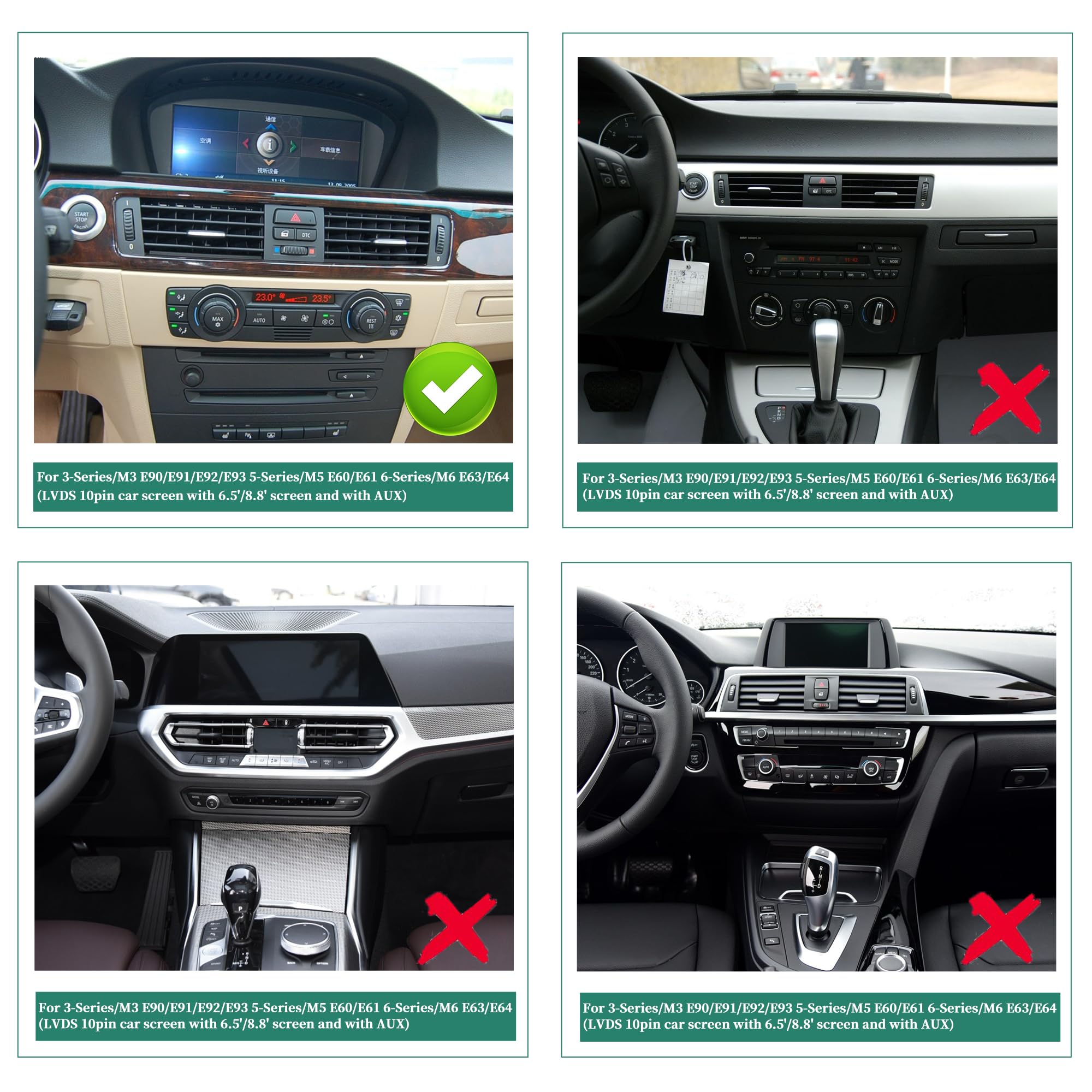 Ekran Android 8,8 cala do BMW serii 6 M6 E63 E64 CCC, bezprzewodowy CarPlay, Android Auto, lustrzane odbicie ekranu, podzielony ekran, Wi-Fi, muzyka, nawigacja, kamery samochodowe, aplikacja Netflix