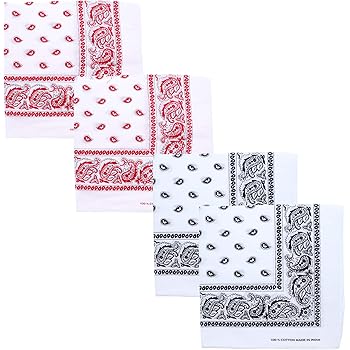 Extra Large Paisley Bandana 27x27 Inch - Set of 4