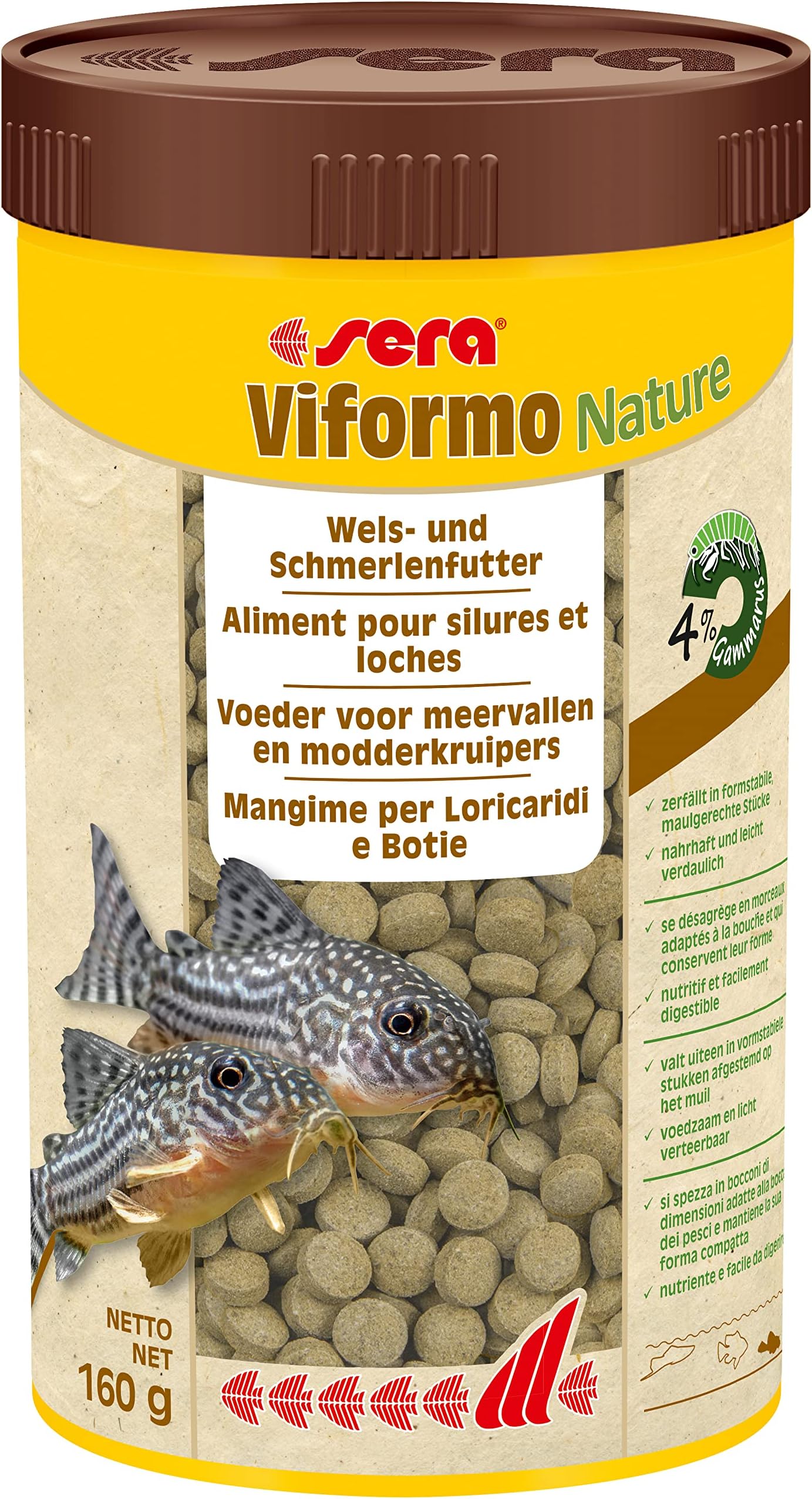 Sera San Nature Fish Food - Natural Flake Food With Krill, No Dyes Or Preservatives