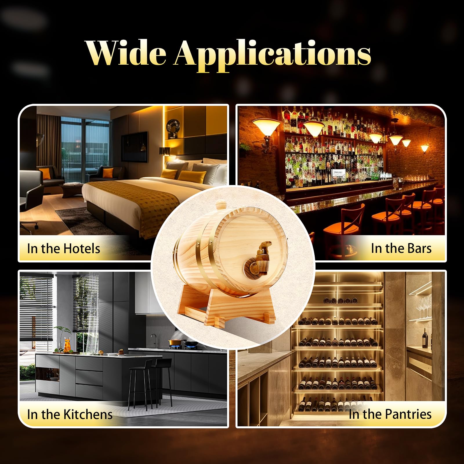 Barril de vino de madera de 3 litros con caballete y grifo, barril de whisky para almacenamiento de whisky, vino