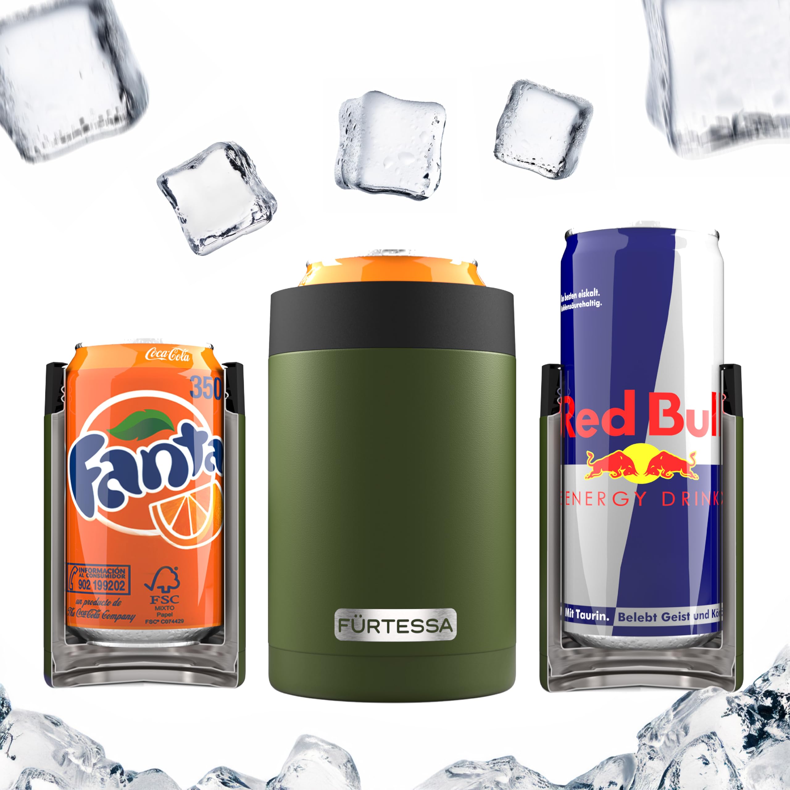 Enfriador de Latas de 330ML: Refresca tus bebidas favoritas con este Enfriador de Bebida para Latas Refrescos y Cerveza. Enfriador Lata que Ayuda a Mantener Bebida Fría, Can Cooler (Verde)