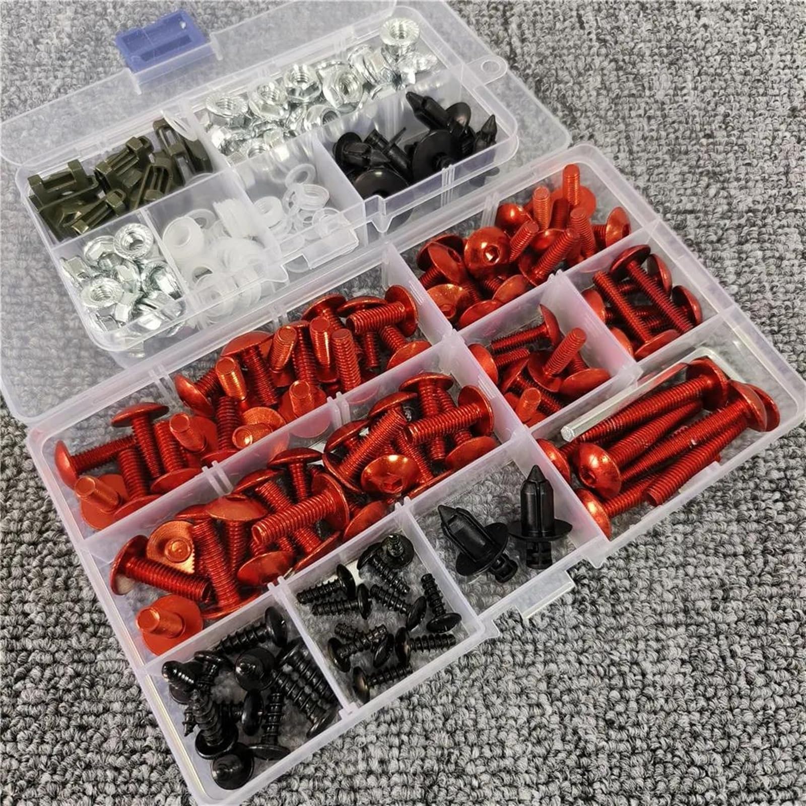 Motorcycles Bolt Clip Nut Accessories For VERSYS 650 1000 For NINJA ZX-6R 636 ZX6R 6R ZX 25R ZX10R 10R ZX14R 14R CNC Alloy(Rosso)