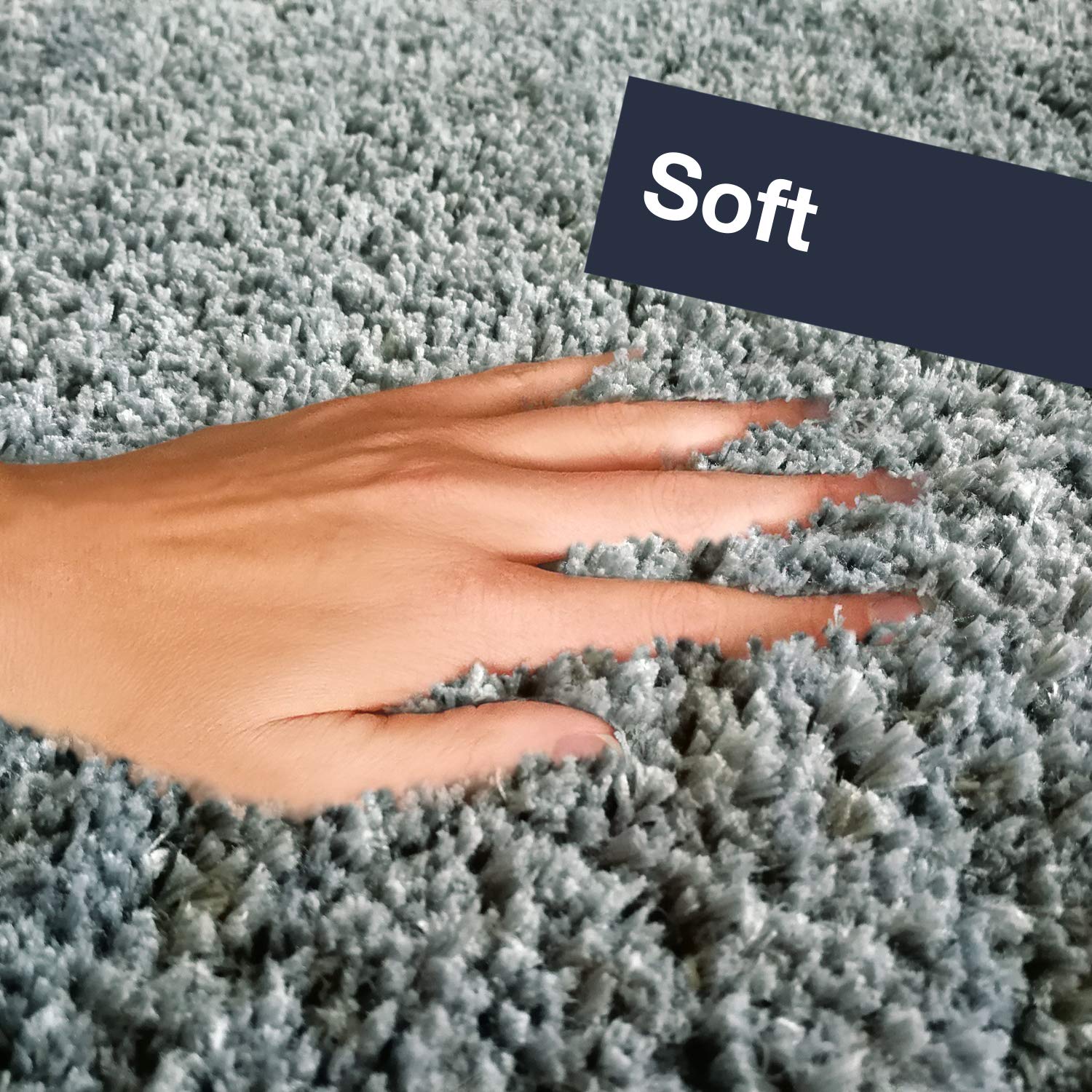 WohnDirect Alfombrilla de baño Conjunto - Alfombra baño Juego - Antideslizante - Lavable - Alfombra para el Cuarto de baño - Azul - 50 x 80 cm+ 60 x 100 cm + 45 x 45 cm con Recorte | Juego de alfombrillas de baño de pelo largo con cuello en U, con certifi