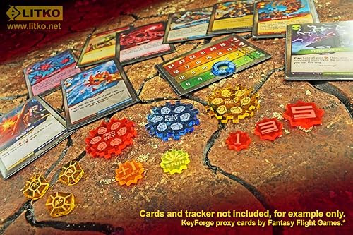 Miniatura 2 de LITKO Juego de actualización de fichas compatible con juego de cartas de llave forjada, multicolor (50)