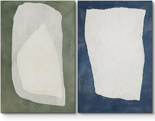 Miniatura 56 de SIGNLEADER Lienzo enmarcado para pared, juego de arte geométrico de mediados de siglo, formas de tocadiscos de música, ilustraciones abstractas,