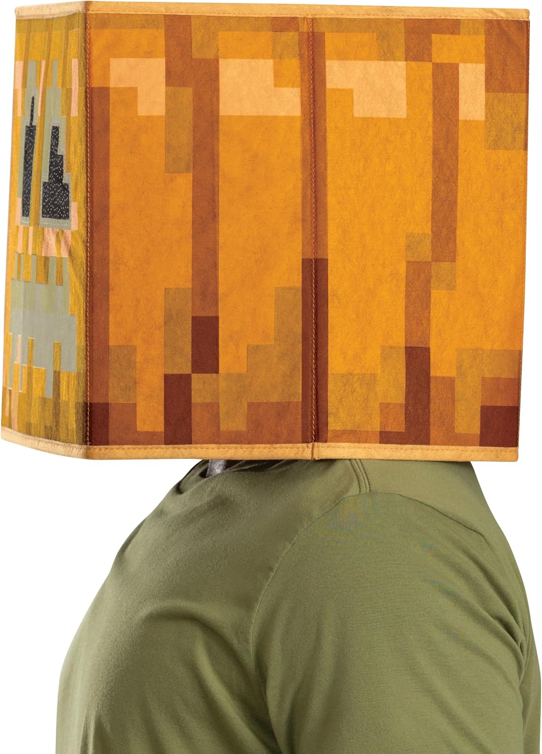 Disguise Jack O'Lantern Block Head Mask, Offiical Minecraft Glow in the Dark Blockhead Costume Accessory, Unisize 8+