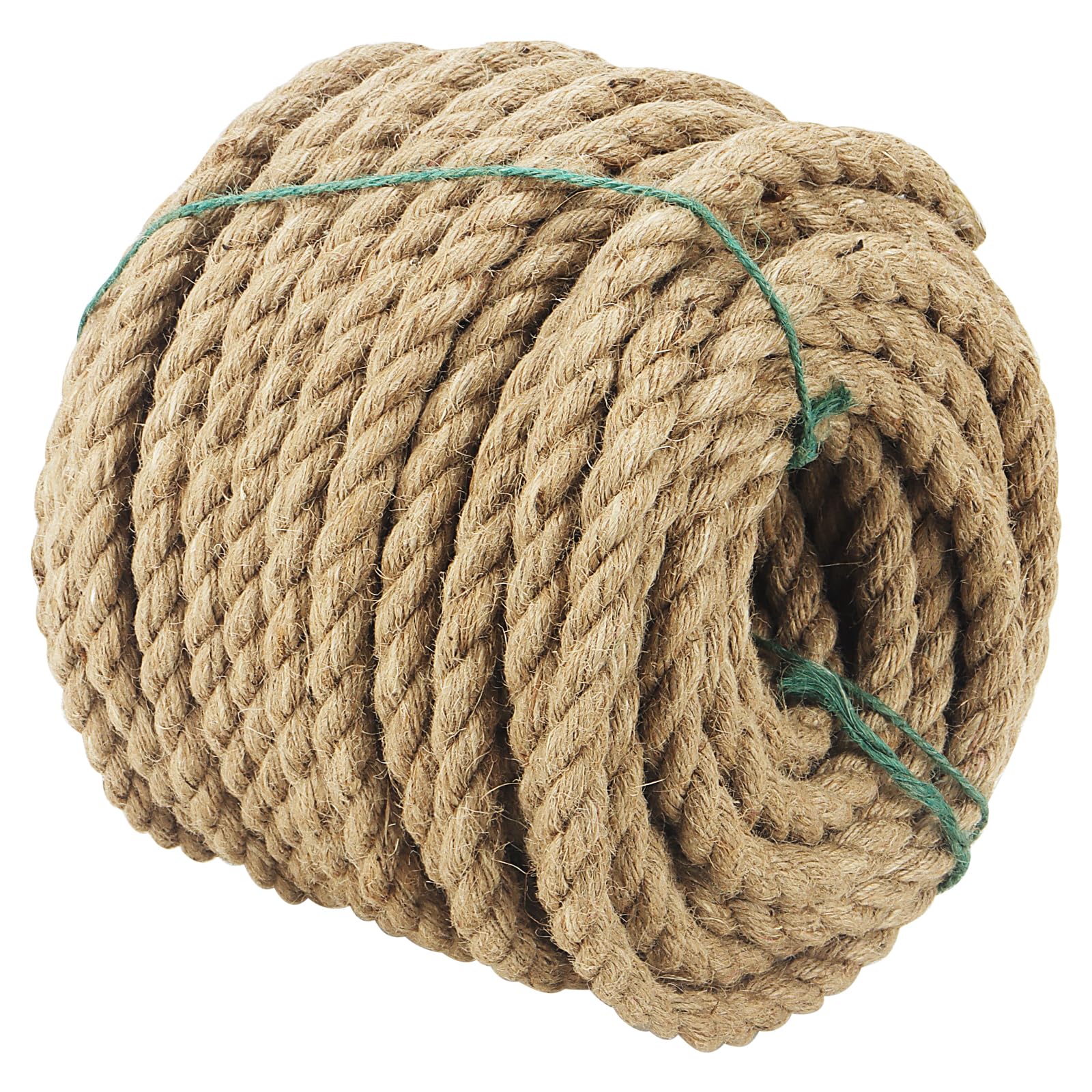 JOIKIT Corde de Jute Naturelle torsadée de 12 mm x 30 m, Corde de Chanvre tressée, Ficelle de Jute épaisse pour accrocher, Artisanat, décoration