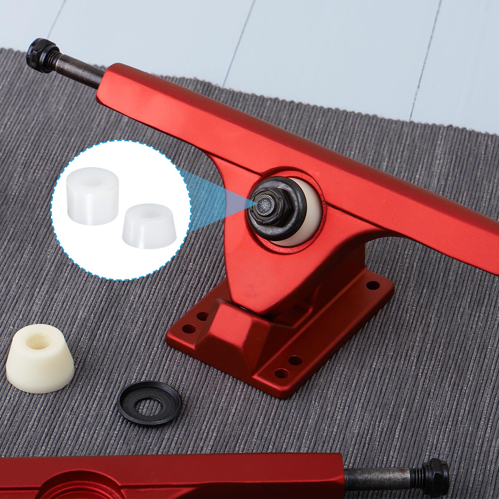 Amortisseurs De Skateboard PATIKIL – Coupelles De Pivot 18/16/12 Mm – En PU Résistant – Noir – Kit De Rechange Complet