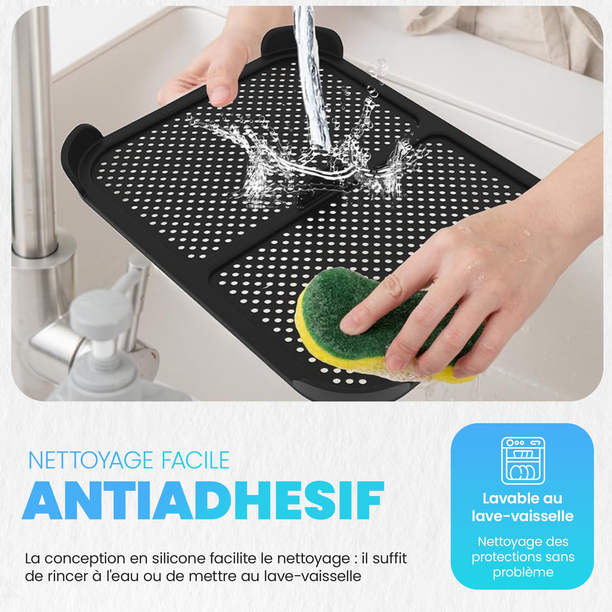 2 Pièces Grille Anti Projection Pour Air Fryer Ninja, Silicone Air