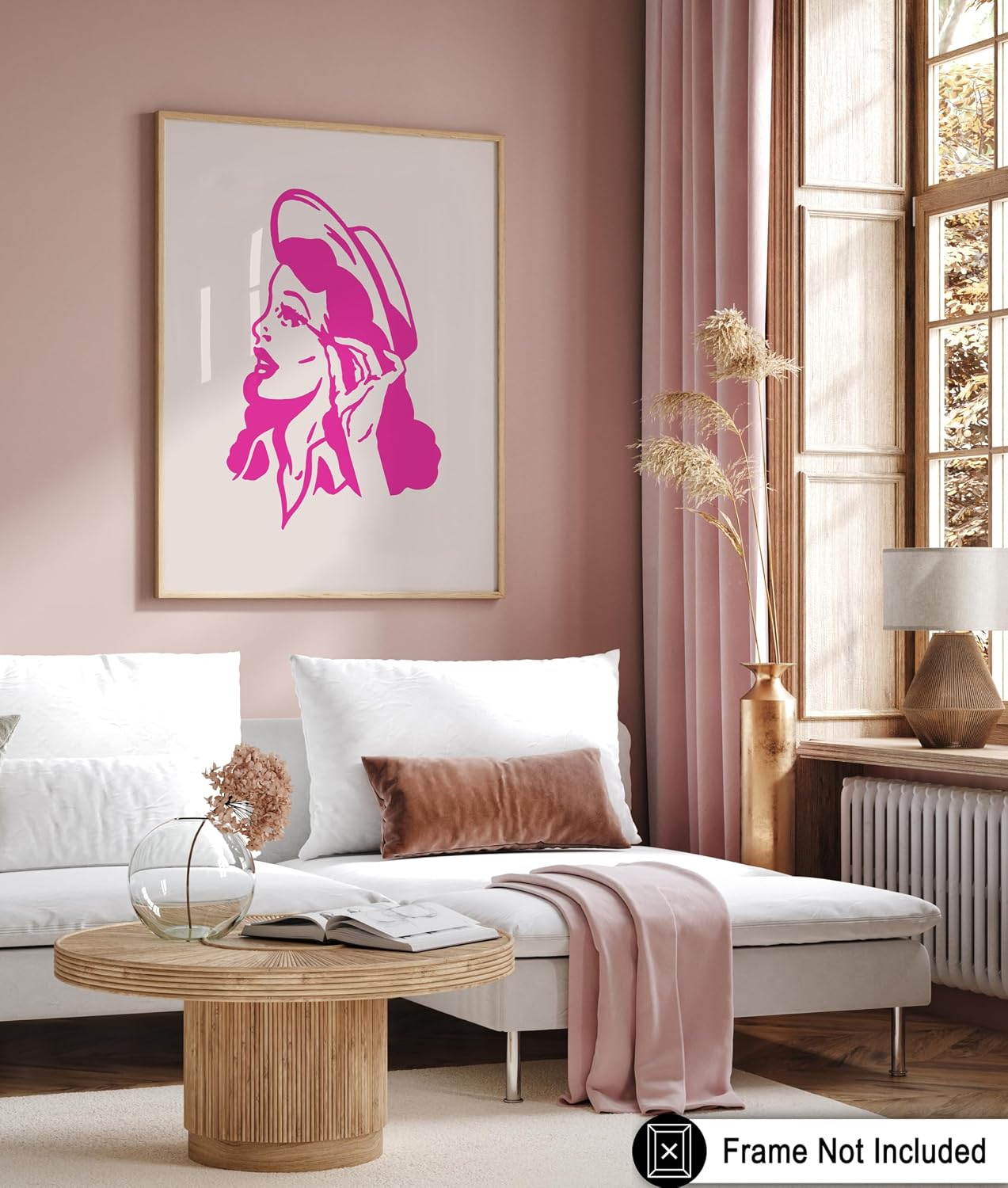 Poster Master Pink Mascara Glam Cowgirl Print - Retro Western Poster - Wild West Art - Trendy Gift for Men & Women - Great Decor for Office, Dorm or Living Room - 8x10 UNFRAMED Wall Art