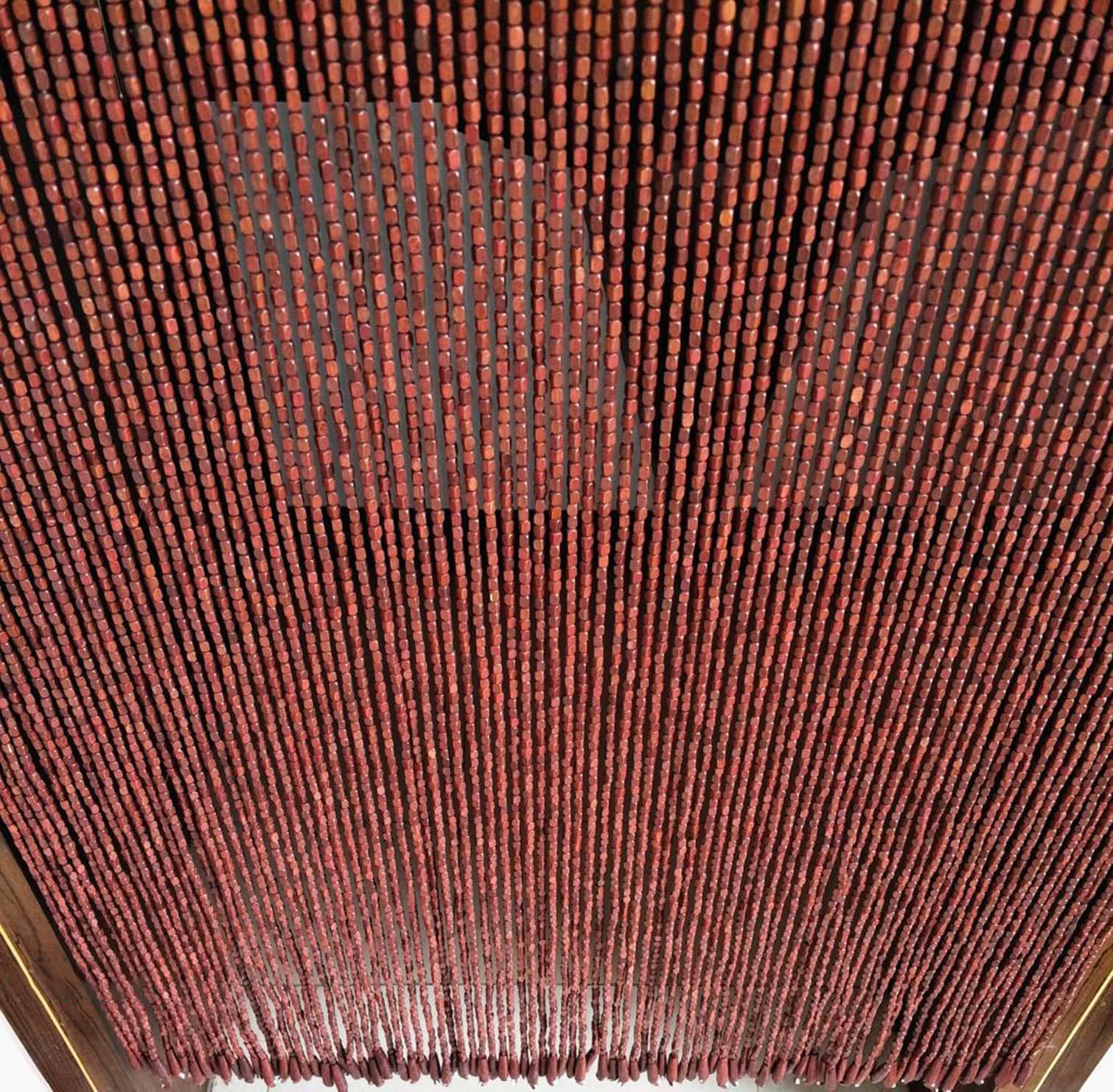 Rideau de Porte en Perles de Bois Suspendu,Rideaux en Perles de Bois Style Rétro,Panneau D'écran de Rideaux Cloisons pour Décor Entrée,Personnalisé,Largeur x Hauteur (80cm x 190cm(80 brins))