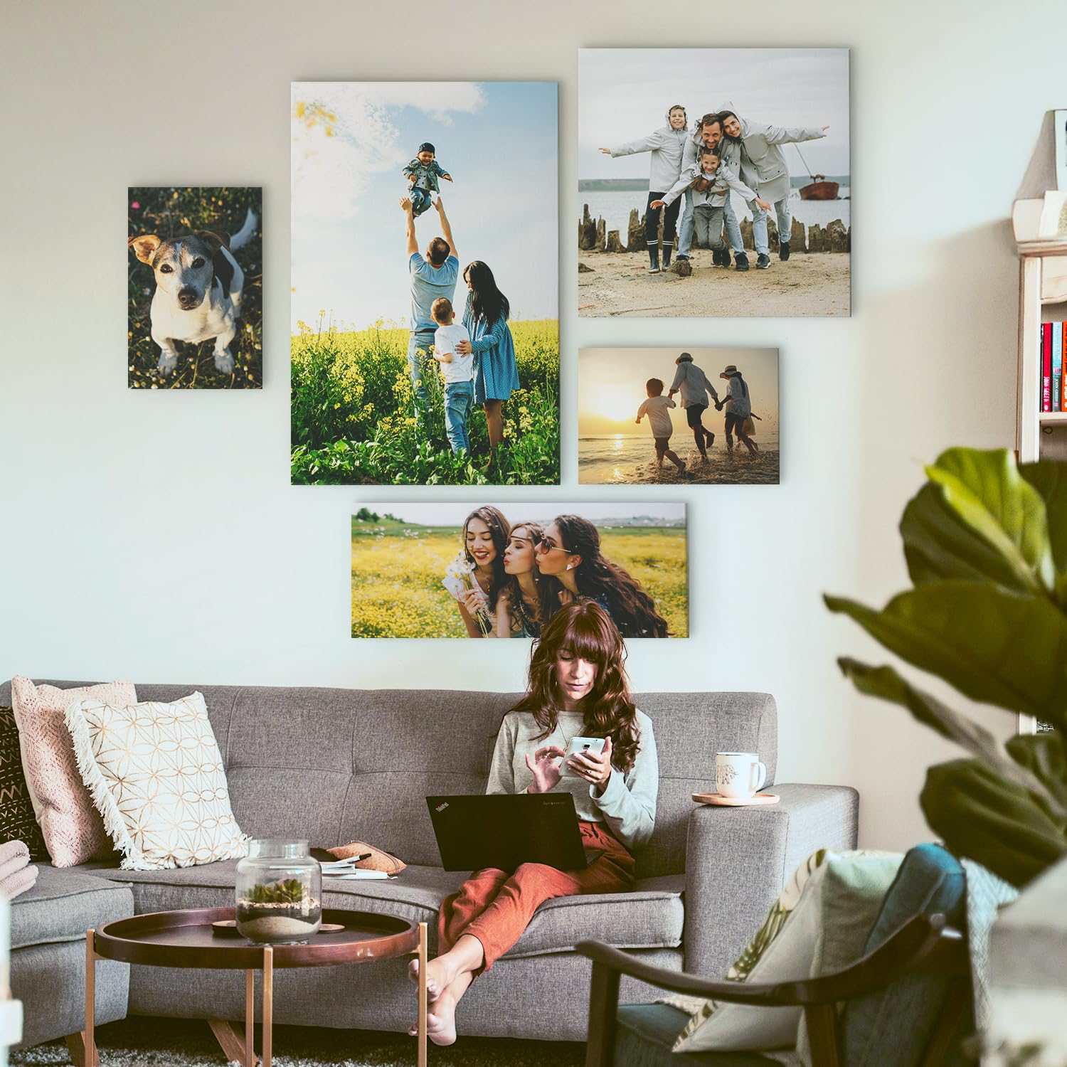 murando - Quadri Personalizzati con Foto 120x60 cm STAMPARE FOTO ONLINE - Personalizza il Tuo Quadro - Stampa su Tela Strutturata Personalizzata - Idea Regalo Compleanno - Grandi Dimensioni Moderni