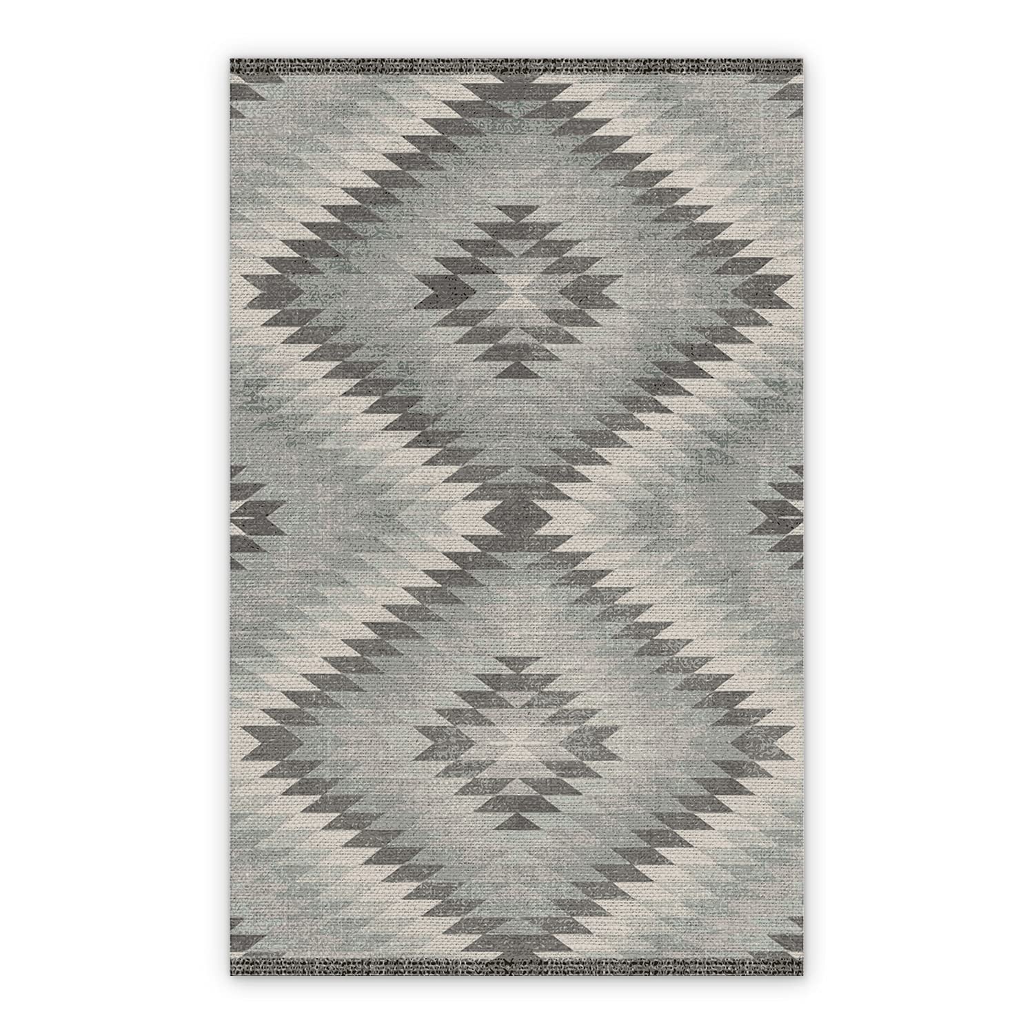 BirdsEcho Tapis en Vinyle 60x80cm de Cuisine Tapis en LinoléumDe Salle à Manger Couverture de Bain PVC - Motif de géométrie Gris zohr