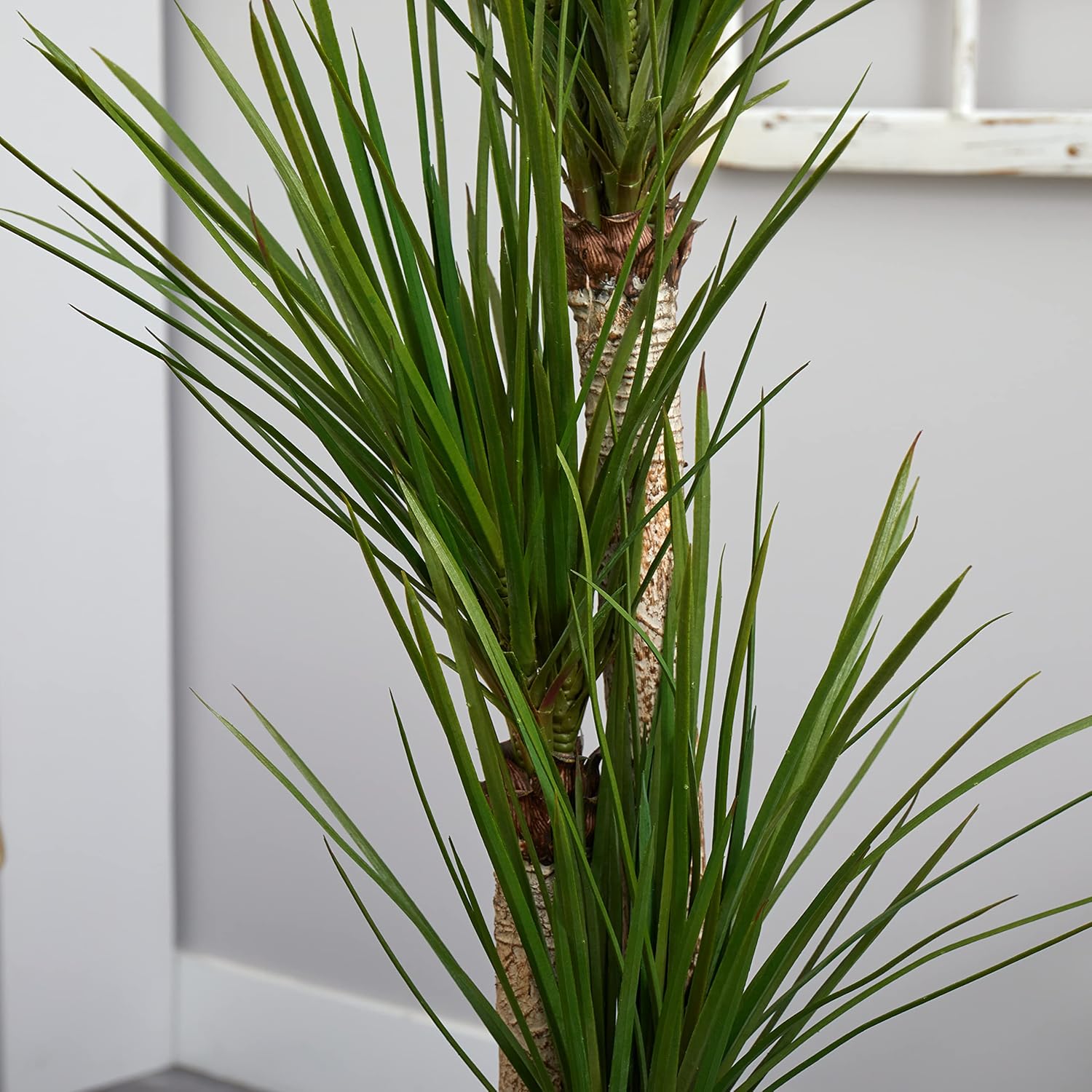 Nearly Natural 5.5ft. Triple Stalk Yucca Artificial Plant in Slate Planter