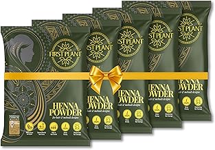 FIRST PLANT - Premium Rajasthani HENNA POWDER, 100% ORGANIC Henna with GI Tag for Hair Colour and Hair Care (Pack of 5 x 75g)