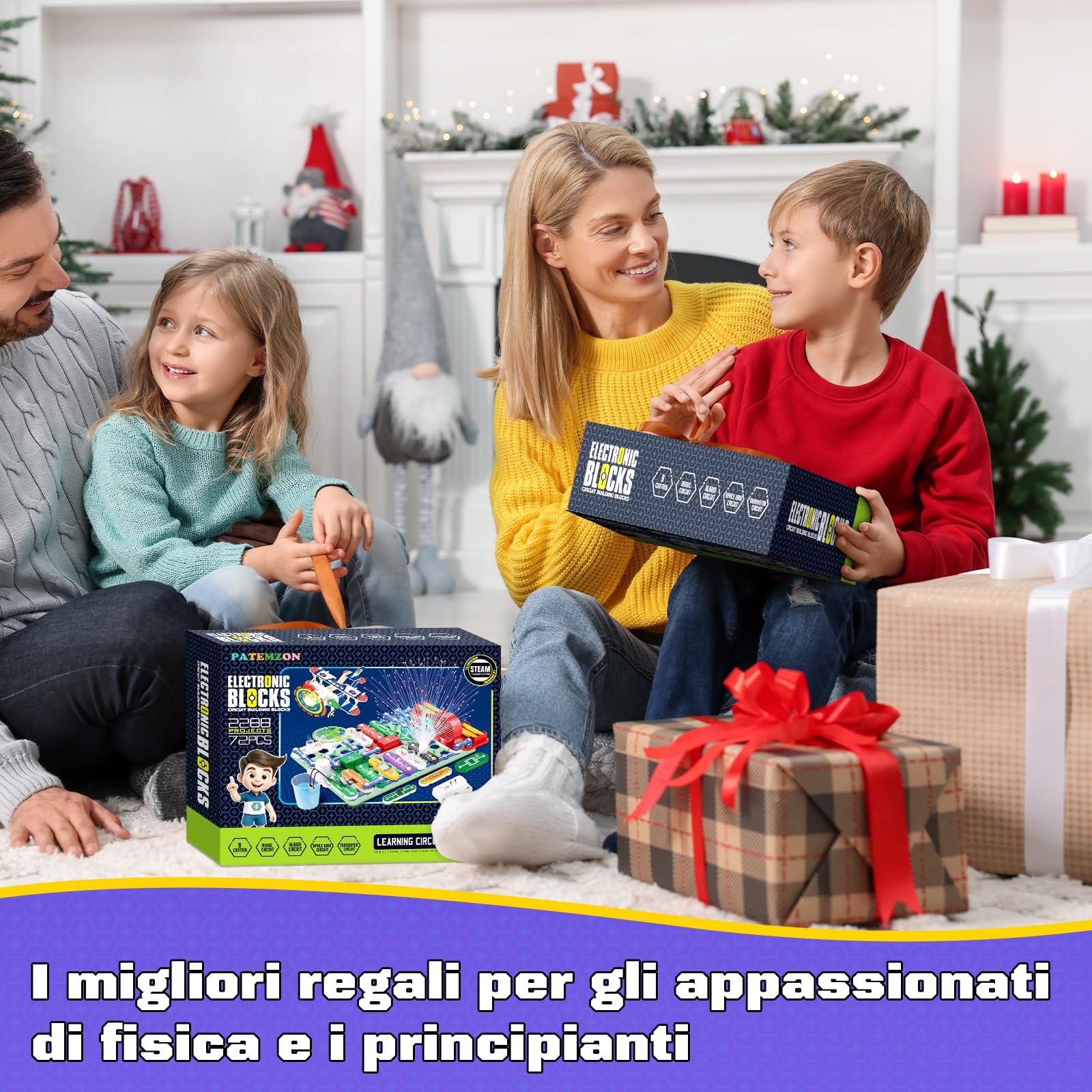 FORMIZON Cassetta elettrica per bambini, scatola per esperimenti per ingegneria elettrica, con istruzioni illustrate, 2000 + possibilità di gioco, giocattolo educativo STEM, regalo per ragazzi e