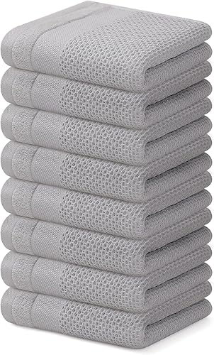 Miniatura 124 de Homaxy Paños de cocina 100% algodón, paquete de 8 – 12 x 12 pulgadas, tejido de gofre, muy suaves y absorbentes, paños de cocina de secado rápido