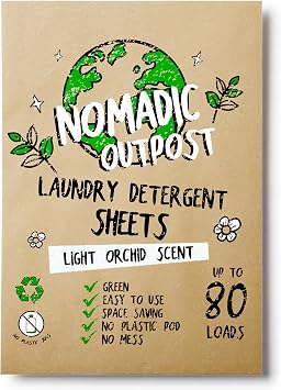 Eco-Friendly Laundry Detergent Sheets - Efficient, Clean, and Fresh Scented, Washer-Friendly Soap Sheet - No Mess & Space-Saving Laundry Strips & Travel Laundry Detergent - 40 Count 80 Loads, Orchid