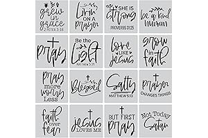 16PCS Christian Faith Stencils: Inspire with the Word