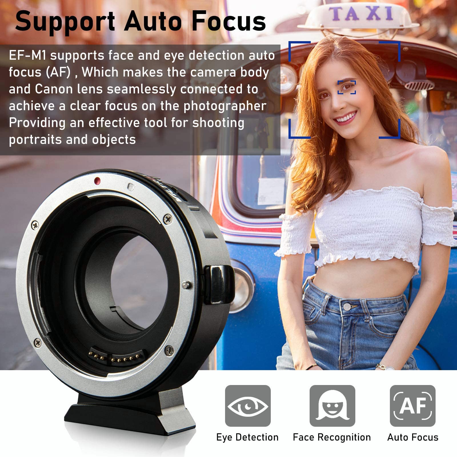VILTROX EF-M1 Lens Mount Adapter Auto Focus Lens Converter for EF/EF-S Mount Lens to Panasonic Olympus M43 Camera E-M10III E-M5II E-PL8 GH4 GH5 GF6 GF1 GX1 GX7 E-M1 E-M10 E-PL7 - Image 2