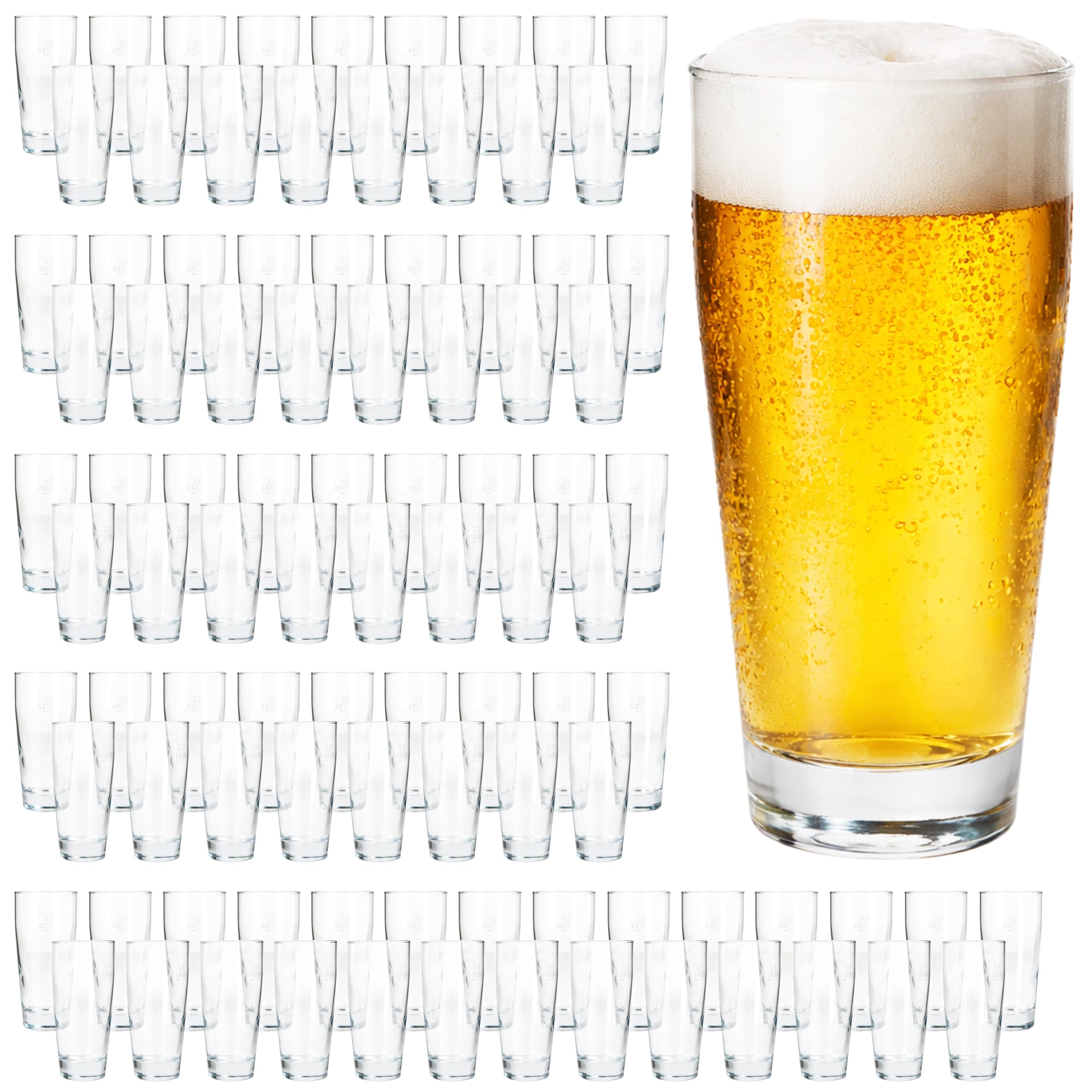 MamboCat 96er Set Willibecher 0,2 L geeicht I Biergläser aus klarem Glas mit Eichstrich I Trinkgläser für Bier, Wasser, Cocktails & Softgetränke ideal für Gastro, Bars & Restaurants