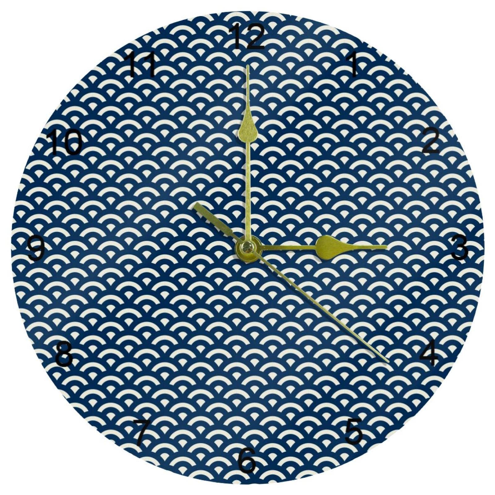 Horloge murale en forme de vague avec mécanisme sans tic-tac ultra précis
