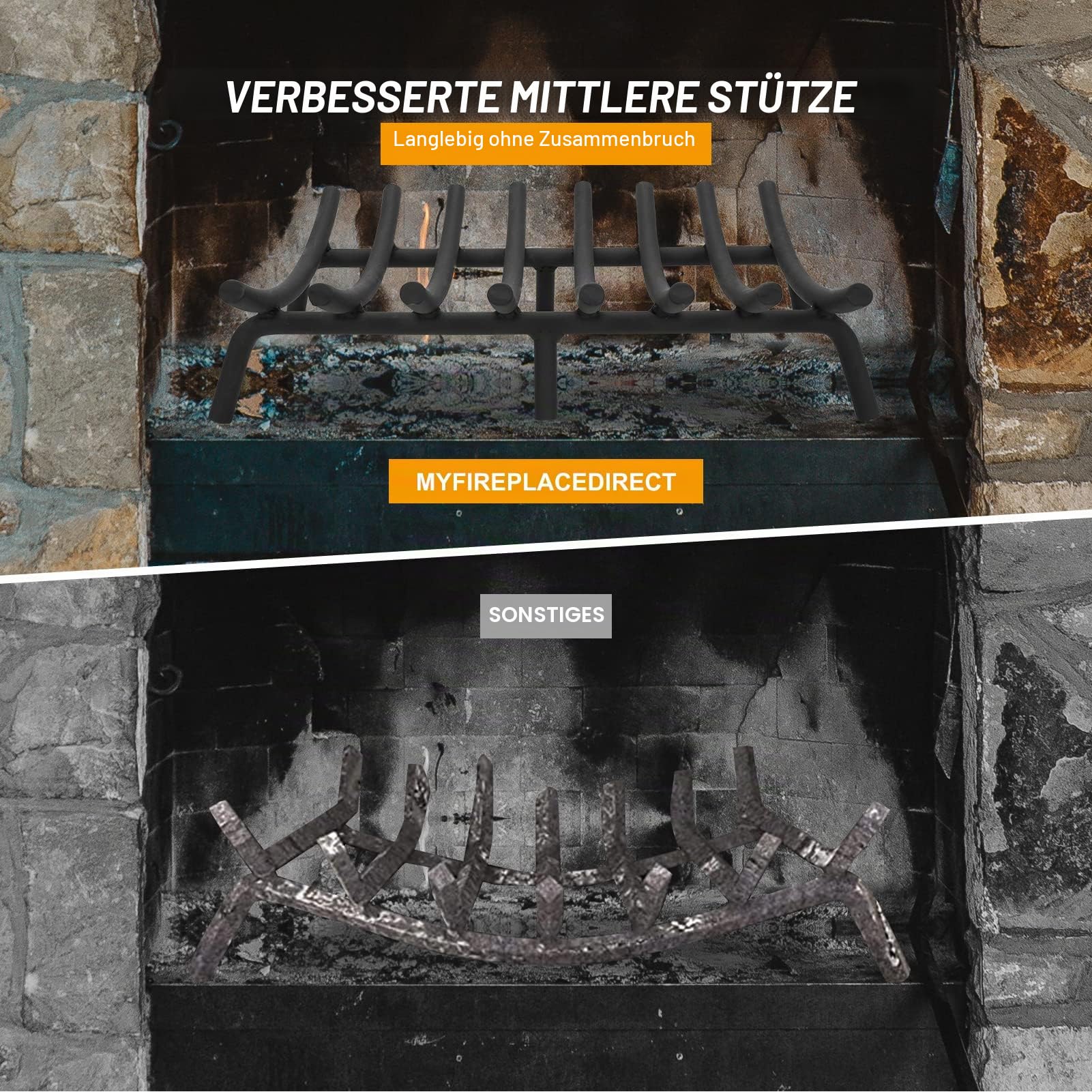 Kaminrost, strapazierfähig, Kaminholzhalter, Roste, massiver runder Stahl, für drinnen und draußen, Camping, Kamin, Holzverbrennung, Kaminzubehör, Werkzeuge (20 inch)