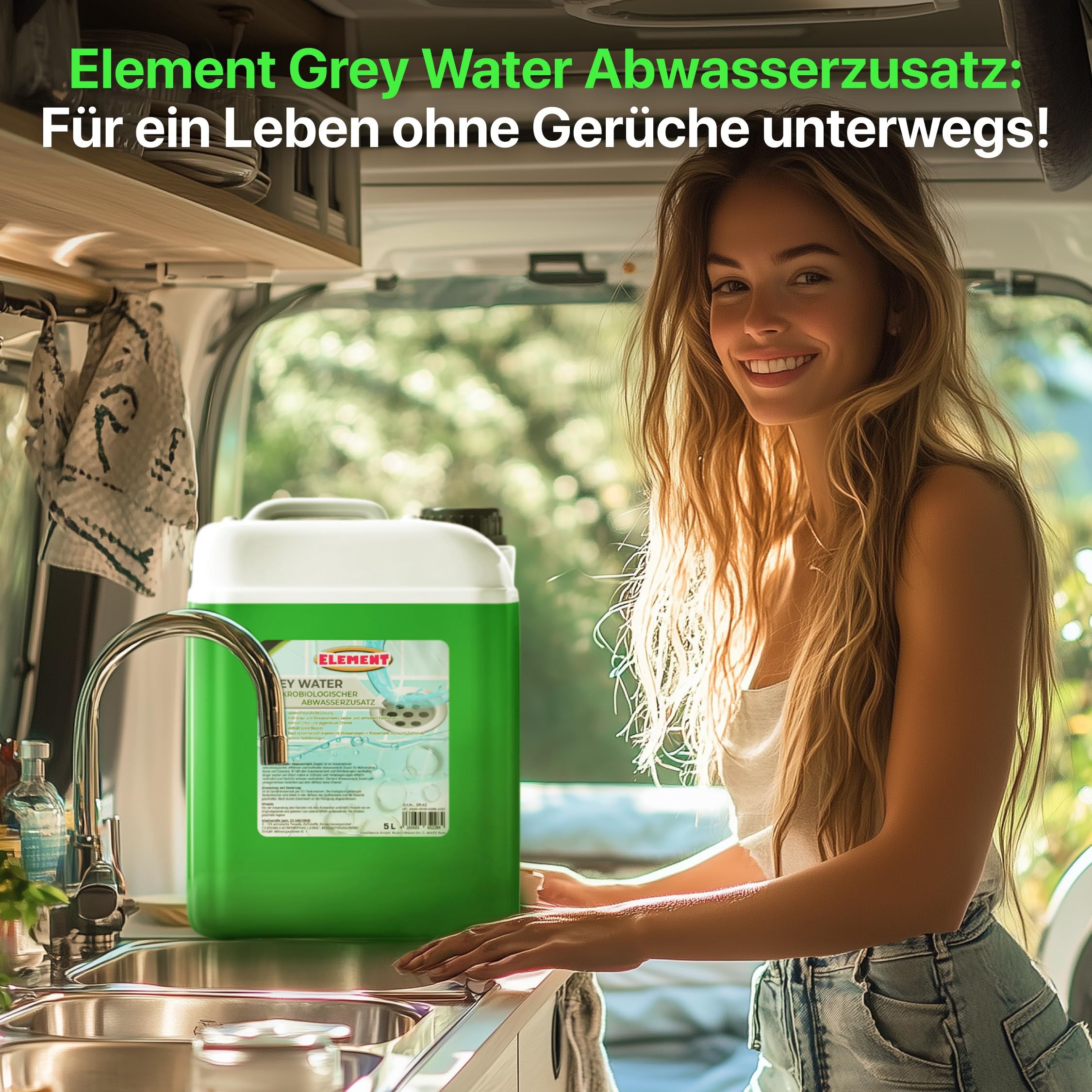 Grauwassertank Zusatz Wohnmobil | 5 Liter | Konzentrat | mikrobiologischer Grauwassertank Zusatz | Reiniger gegen unangenehme Gerüche |Abwassertank Zusatz| Reiniger für Grauwasser- und Abwasser-Tank