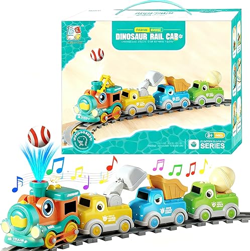 Juego de tren eléctrico, juguete flotante de tren con música, luces y pistas, conexión magnética, flexible y móvil, juguetes sensoriales Montessori