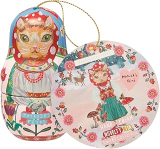 Vintage & Co Beauty X Nathalie Lete Christmas-Hand Cream Novelty Tin 30ml (with display tray) - Cute Tin with Nourishing Hand Cream! Limited Edition , Perfect Stocking Stuffer