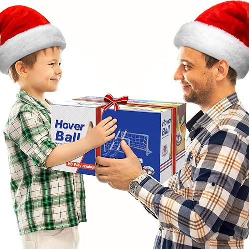 Miniatura 6 de HopeRock Juego de bolos de hockey hover 3 en 1, juguetes para interiores y exteriores para niños de 3 a 12 años, juguetes exteriores con luces LED,