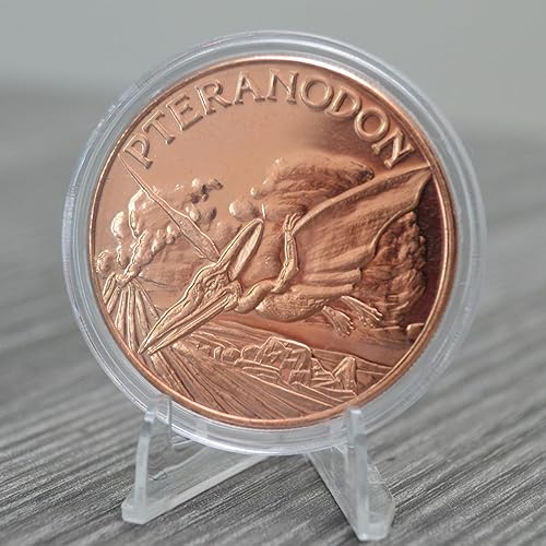 Miniatura 3 de Prehistoric Pteranodon Dinosaur  Moneda redonda coleccionable de cobre puro .999 de 1 oz en cápsula  COA por Heavenly Metals