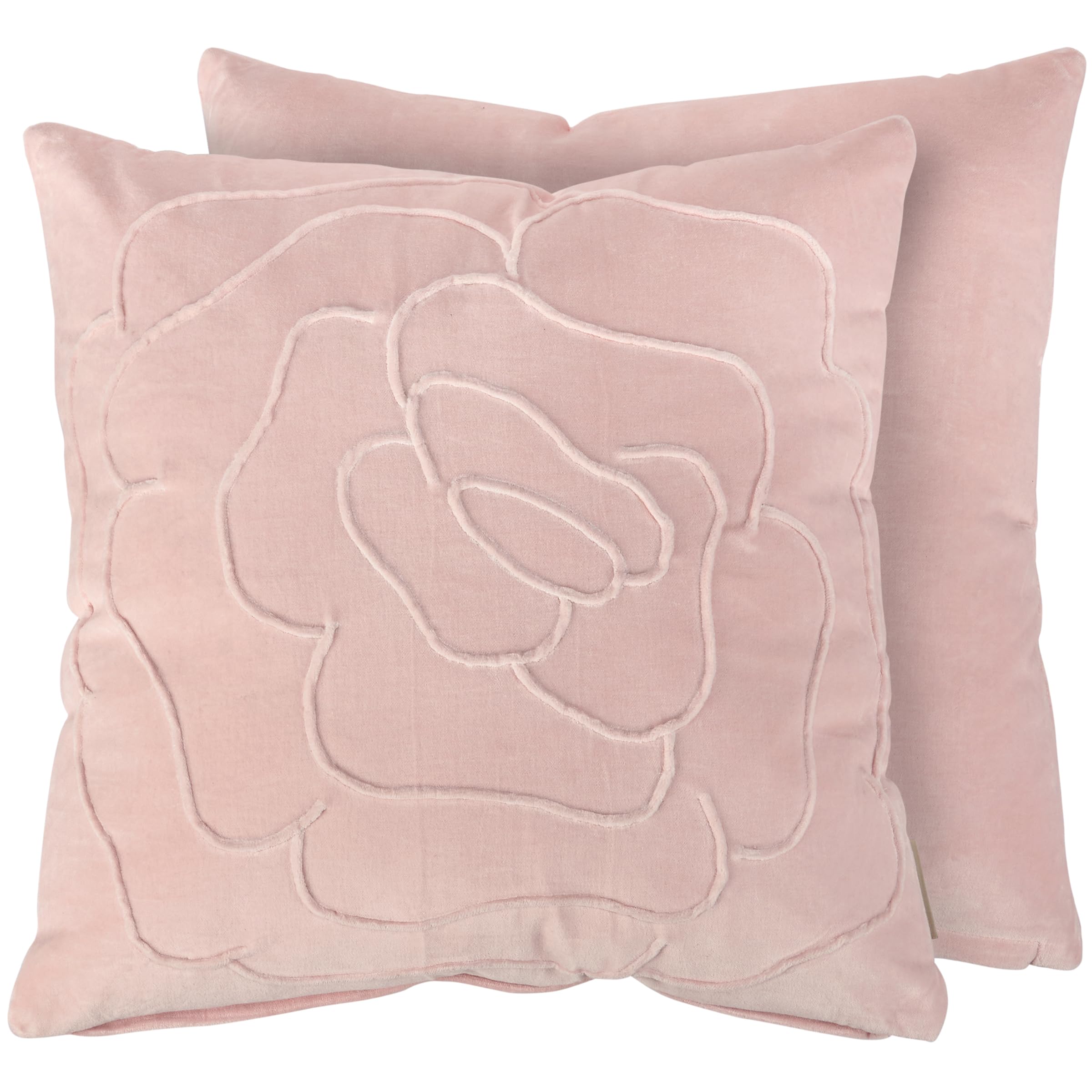 Oreiller de qualité supérieure brodé rose Primitives by Kathy format carré 45cm