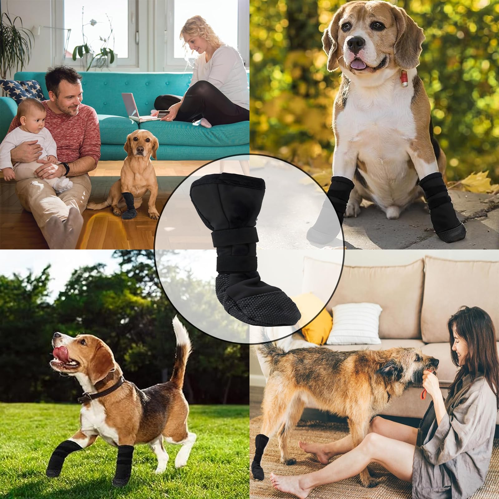 Chaussures pour Chien, Chaussettes Chien, Imperméable et antidérapant Bottes de protection pour pattes de chien Empêche les animaux domestiques de lécher leurs plaies Protégez le chien blessé