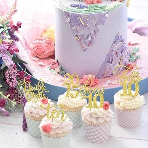 Miniatura 373 de Rsstarxi Paquete de 30 adornos para cupcakes de 15 cumpleaños con purpurina Mis Membrillo 15 desde 2010 Feliz 15º Cupcake Toppers Quince Cheers to