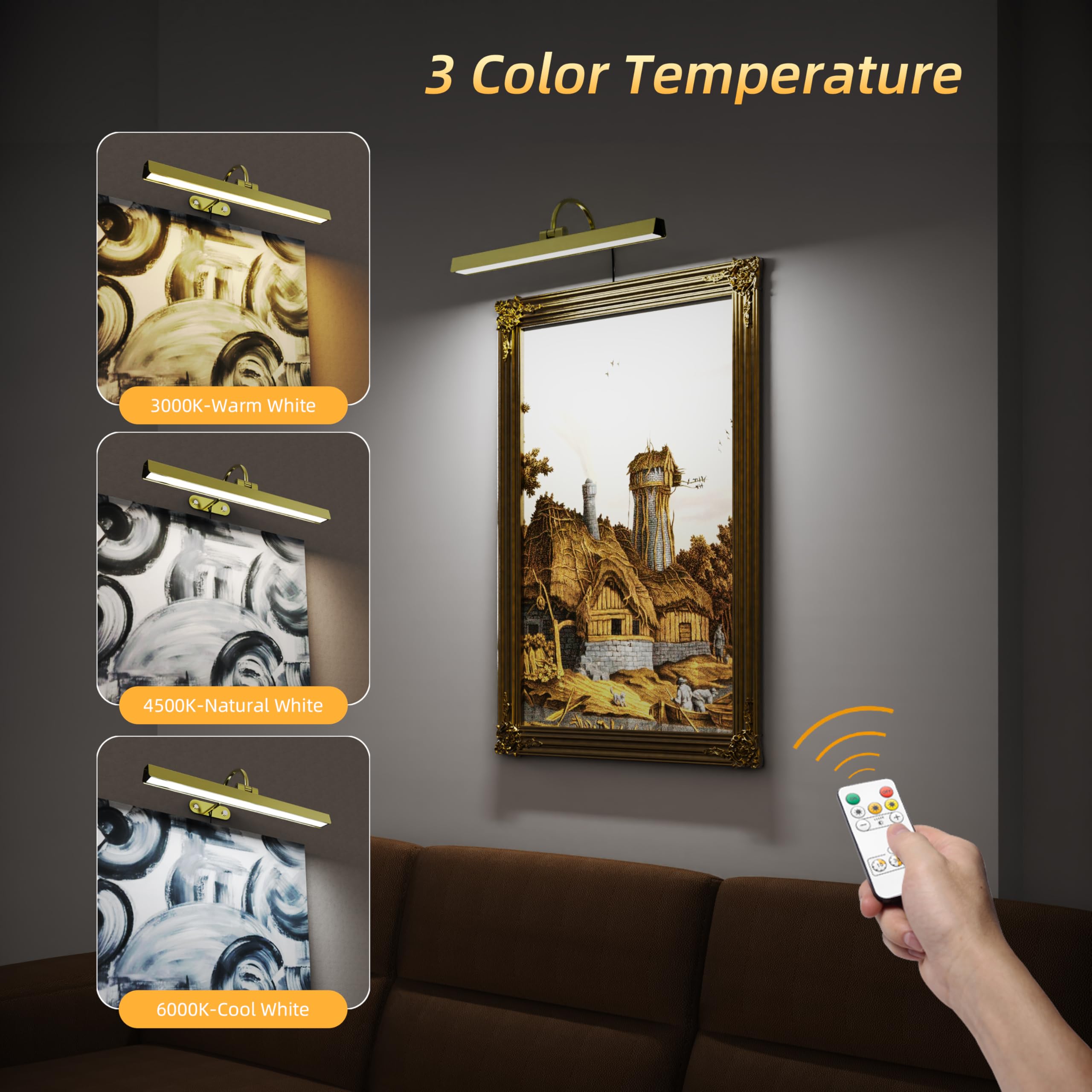 Snapklik.com : EAYOYAE Plug In Picture Light,15.7inch Dimmable Painting ...