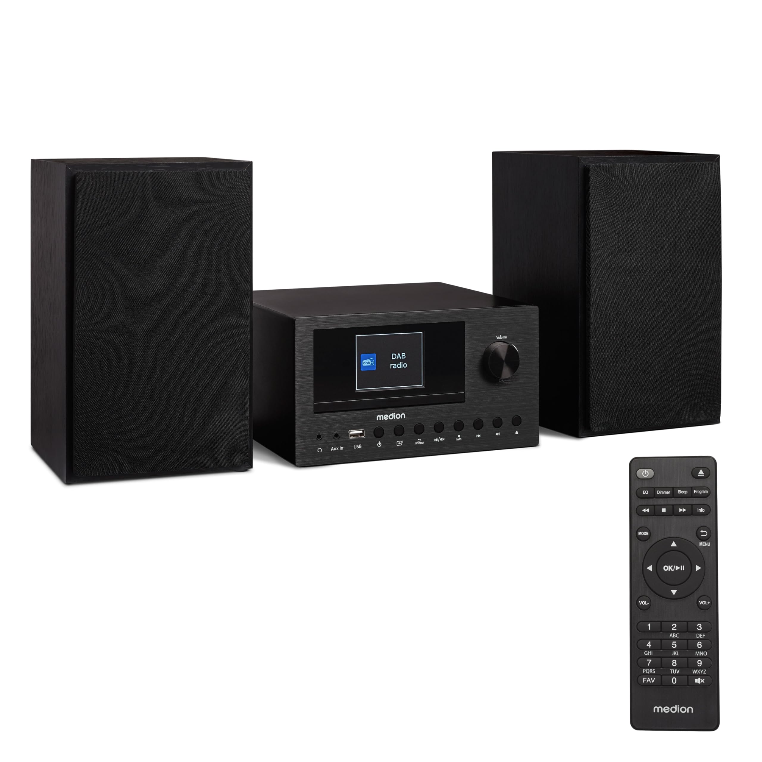 MEDION Système Audio Compact P85003 (Radio Internet, Dab+, Radio FM PLL, Bluetooth, Connexion USB, AUX, 2x150 W)