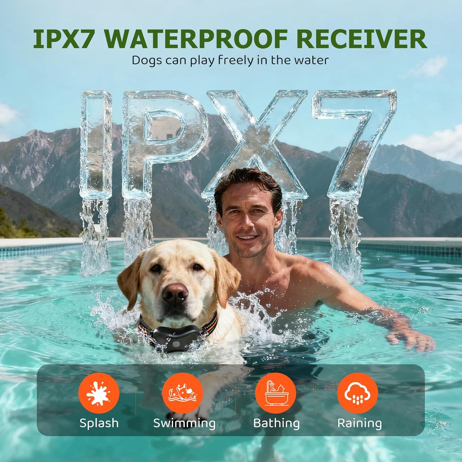 Shock Collar for Dog - 3300FT Dog Shock Collar with Remote, IP67 Waterproof Training Collar with 3 Modes & LED Light, Rechargeable e Collar for Large Medium Small Dogs