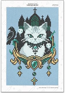 FOREVERYOUNG Soulbound Cat Mini Diamond Painting Kit for Adults - Gothic 5D Diamond Art, Round Drills, Beginner-Friendly 7.6x11.3 Inch