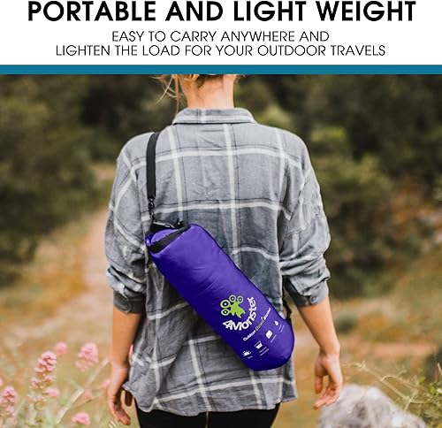 Miniatura 4 de 4Monster - Manta de campamento de plumón - Edredón de viaje al aire libre, hinchada, 650 relleno, plegable, ligera, impermeable al viento y al agua